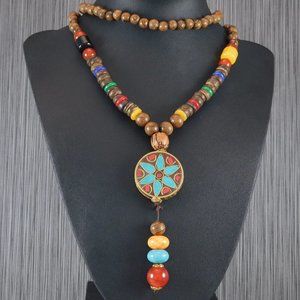 Long Mala Bead Necklace Boho Spiritual Jewelry